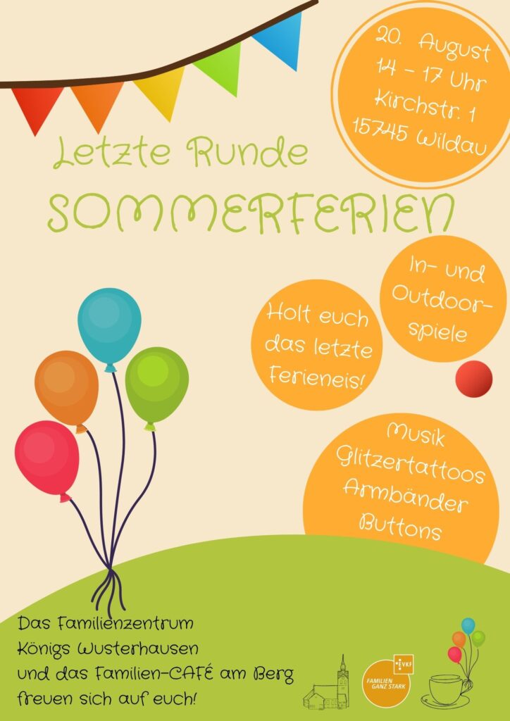 Plakat zur Ferienabschiedsparty 